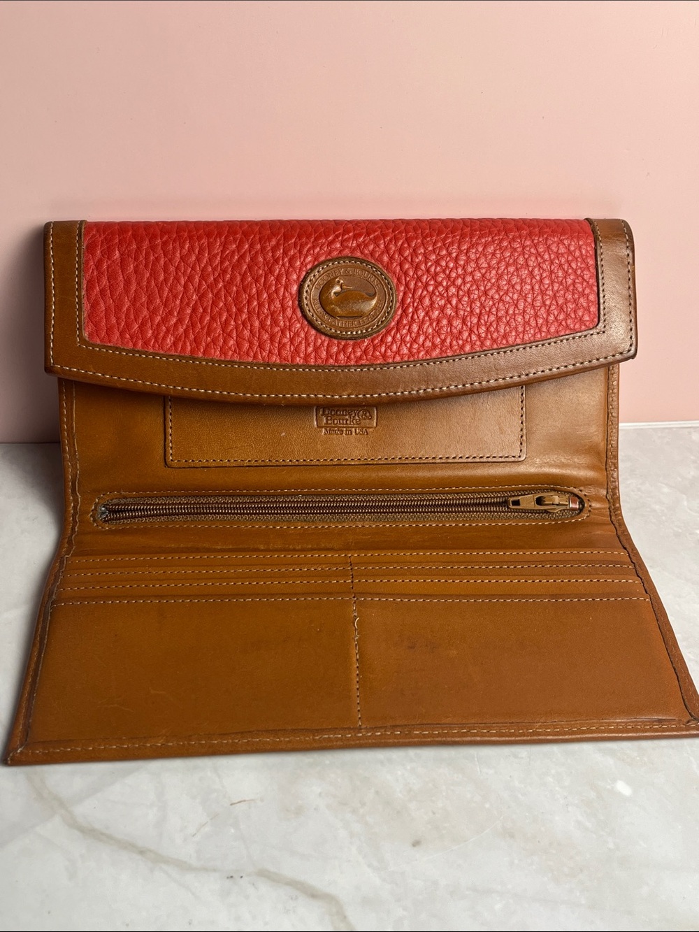 Vintage 1990s Dooney & Bourke All Weather Leather Pebbled Wallet - Picture 2 of 14